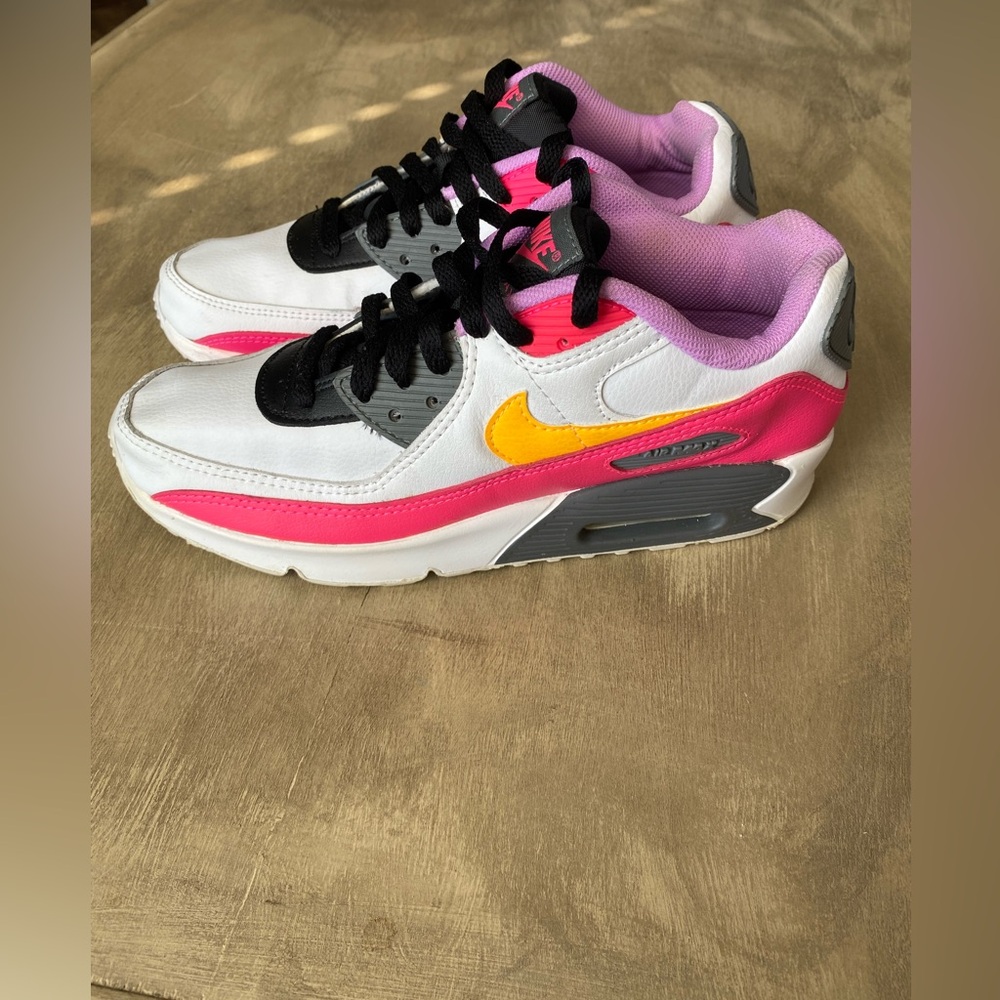 Nike Air Max 90 in White, Pink, and Yellow